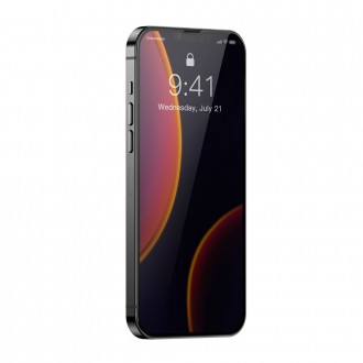 Baseus 0,23mm celoobrazovkové antispy 2x tvrzené sklo pro iPhone 13 mini soukromý filtr černý (SGQP020301)