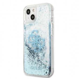 Guess GUHCP13SLG4GBL iPhone 13 mini 5,4&quot; modro/modrý pevný obal 4G Big Liquid Glitter