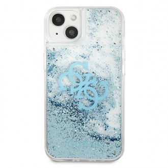 Guess GUHCP13SLG4GBL iPhone 13 mini 5,4&quot; modro/modrý pevný obal 4G Big Liquid Glitter