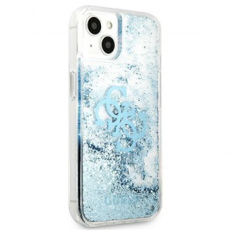Guess GUHCP13SLG4GBL iPhone 13 mini 5,4&quot; modro/modrý pevný obal 4G Big Liquid Glitter
