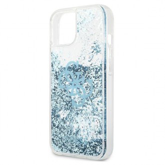 Guess GUHCP13SLG4GBL iPhone 13 mini 5,4&quot; modro/modrý pevný obal 4G Big Liquid Glitter