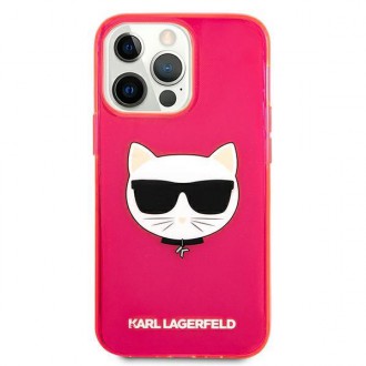 Karl Lagerfeld KLHCP13XCHTRP iPhone 13 Pro Max 6,7&quot; růžový/růžový pevný obal Glitter Choupette Fluo