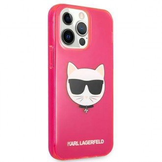 Karl Lagerfeld KLHCP13XCHTRP iPhone 13 Pro Max 6,7&quot; růžový/růžový pevný obal Glitter Choupette Fluo