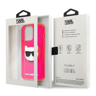 Karl Lagerfeld KLHCP13XCHTRP iPhone 13 Pro Max 6,7&quot; růžový/růžový pevný obal Glitter Choupette Fluo