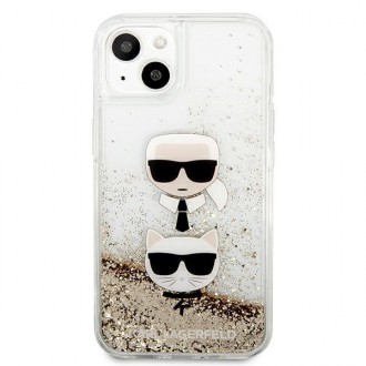 Karl Lagerfeld KLHCP13MKICGLD iPhone 13 6,1" złoty/gold hardcase Liquid Glitter Karl&Choupette Head