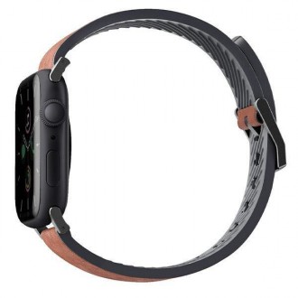 UNIQ pasek Straden Apple Watch Series 4/5/6/7/8/SE/SE2/Ultra 42/44/45mm. Leather Hybrid Strap brązowy/brown