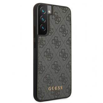 Guess GUHCS22MG4GFGR S22+ S906 šedé/šedé pevné pouzdro 4G kovové zlaté logo