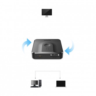 Ugreen CM430 signal splitter 2x DisplayPort (input) to 1x DisplayPort (output) 4K / 1080p switch black (60622)
