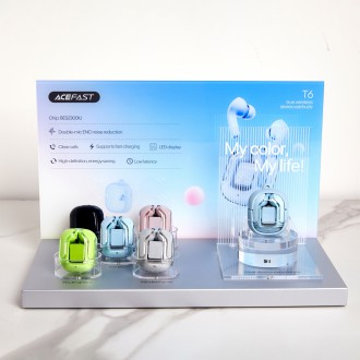 Bezdrátová sluchátka TWS Bluetooth do uší Acefast zelená (zelená T6 pro mládež)