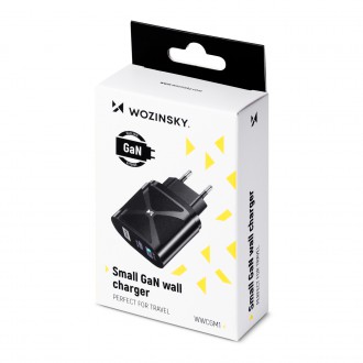 Wozinsky small 65W GaN charger with USB ports, USB supports fast charging black (WWCGM1)