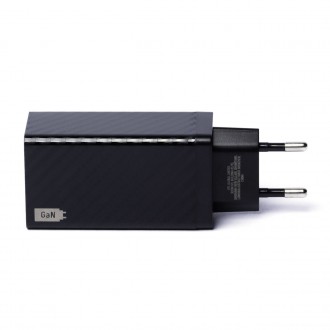 [RETURNED ITEM] Wozinsky 65W GaN charger with USB ports, USB C supports QC 3.0 PD black (WWCG01)