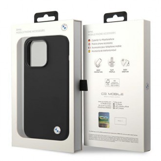 Etui BMW BMHCP14LSILBK iPhone 14 Pro 6,1" czarny/black Silicone Metal Logo