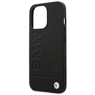 Case BMW BMHCP14LSLLBK iPhone 14 Pro 6.1 &quot;black / black Leather Stamp