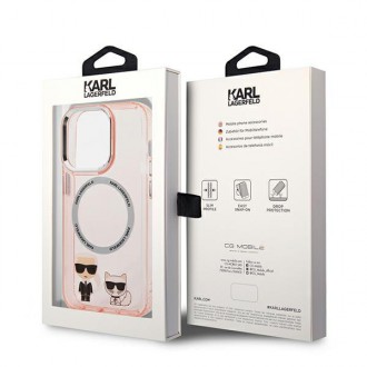 Karl Lagerfeld KLHMP14LHKCP iPhone 14 Pro 6.1 &quot;hardcase pink / pink Karl &amp; Choupette Aluminum Magsafe