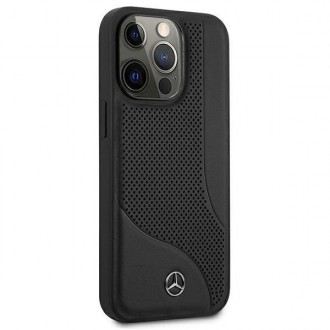 Mercedes MEHCP13XCDOBK iPhone 13 Pro Max 6,7" czarny/black hardcase Leather Perforated Area