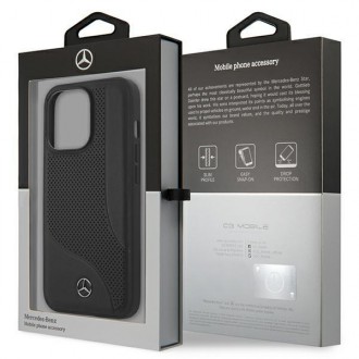 Mercedes MEHCP13XCDOBK iPhone 13 Pro Max 6,7" czarny/black hardcase Leather Perforated Area