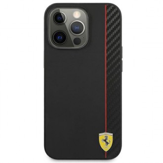 Ferrari FESAXHCP13LBK iPhone 13 Pro/13 6,1&quot; černo/černé pevné pouzdro On Track Carbon Stripe
