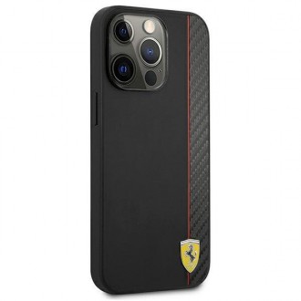 Ferrari FESAXHCP13LBK iPhone 13 Pro/13 6,1&quot; černo/černé pevné pouzdro On Track Carbon Stripe