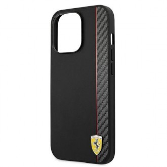 Ferrari FESAXHCP13LBK iPhone 13 Pro/13 6,1&quot; černo/černé pevné pouzdro On Track Carbon Stripe