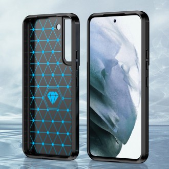 Carbon Case Flexible TPU Cover for Samsung Galaxy S22 black