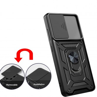 Pouzdro Hybrid Armor Camshield pro Samsung Galaxy A53 5G pancéřové pouzdro s krytem fotoaparátu růžové