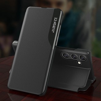 Kryt Eco Leather View Case pro Samsung Galaxy A54 5G s odklápěcím stojánkem černý
