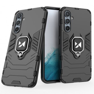Wozinsky Ring Armor pro Samsung Galaxy A34 5G pancéřový kryt magnetický držák kroužek černý