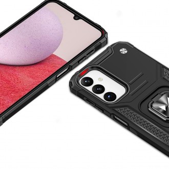 Wozinsky Ring Armor pro Samsung Galaxy A14 pancéřový kryt magnetický držák kroužek černý