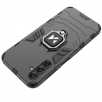 Wozinsky Ring Armor pro Samsung Galaxy A14 pancéřový kryt magnetický držák kroužek černý