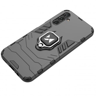 Wozinsky Ring Armor pro Samsung Galaxy A14 pancéřový kryt magnetický držák kroužek černý