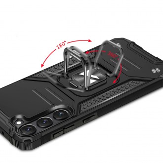 Wozinsky Ring Armor pro Samsung Galaxy S23+ pancéřový kryt magnetický držák kroužek černý