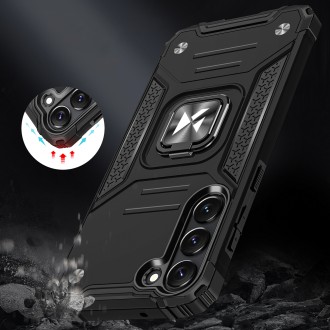 Wozinsky Ring Armor pro Samsung Galaxy S23+ pancéřový kryt magnetický držák kroužek černý
