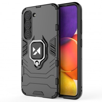 Wozinsky Ring Armor pro Samsung Galaxy S23+ pancéřový kryt magnetický držák kroužek černý