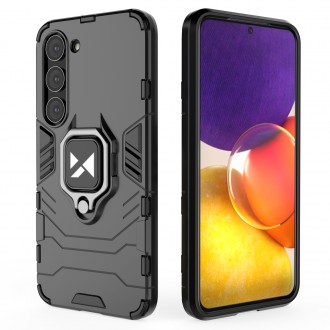 Wozinsky Ring Armor pro Samsung Galaxy S23+ pancéřový kryt magnetický držák kroužek černý