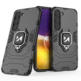 Wozinsky Ring Armor pro Samsung Galaxy S23+ pancéřový kryt magnetický držák kroužek černý