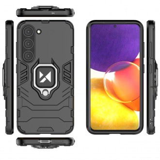 Wozinsky Ring Armor pro Samsung Galaxy S23+ pancéřový kryt magnetický držák kroužek černý