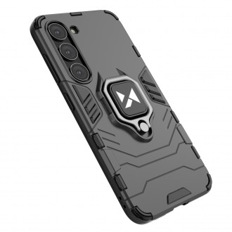 Wozinsky Ring Armor pro Samsung Galaxy S23+ pancéřový kryt magnetický držák kroužek černý