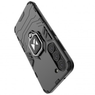 Wozinsky Ring Armor pro Samsung Galaxy S23+ pancéřový kryt magnetický držák kroužek černý