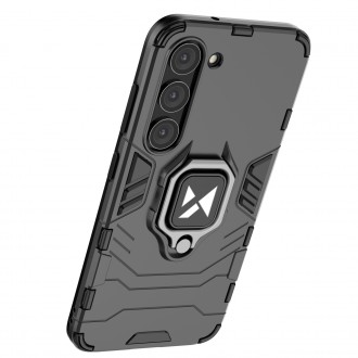 Wozinsky Ring Armor pro Samsung Galaxy S23+ pancéřový kryt magnetický držák kroužek černý