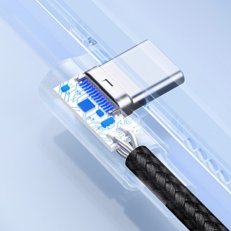 Ugreen 90° úhlový kabel USB C - USB 2.0 480 Mb/s 3A 3m černý (US176)