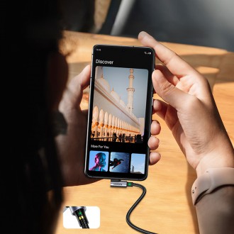 Ugreen 90° úhlový kabel USB C - USB 2.0 480 Mb/s 3A 3m černý (US176)