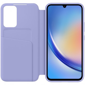 Pouzdro Samsung Smart View Wallet pro Samsung Galaxy A34 5G Cover with Smart Flip Window Card Wallet Berry (EF-ZA346CVEGWW)