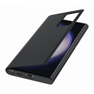 Pouzdro Samsung Smart View Wallet Case pro kryt Samsung Galaxy S23 Ultra s chytrým výklopným okénkem, peněženka na karty černá (EF-ZS918CBEGWW)