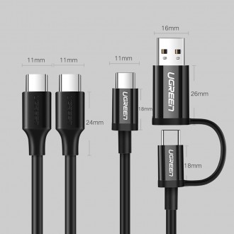 Ugreen USB Type C charging and data cable 3A 2m black (US286)