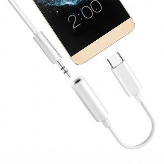 Adapter USB Type C to audio jack 3.5 mini jack black
