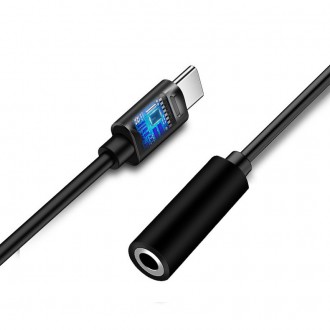 Adapter USB Type C to audio jack 3.5 mini jack black
