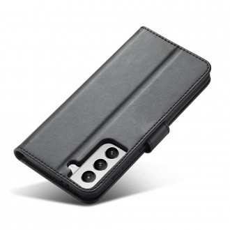 Magnet Case elegant bookcase type case with kickstand for Samsung Galaxy S21 FE black