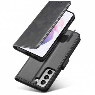 Magnet Case elegant case cover with a flap and stand function for Samsung Galaxy S22 black