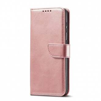 Magnet Case elegant case cover with a flap and stand function for Samsung Galaxy S22 pink