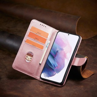 Magnet Case elegant case cover with a flap and stand function for Samsung Galaxy S22 pink